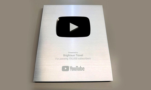 Brightsun Travel has received YouTube’s Silver Creator Award, celebrating our milestone of surpassing 100,000 subscribers! This achievement reflects the incredible support of our growing Brightsun community and the dedication of our Marketing team. Thank you to everyone who has watched, liked, shared, and subscribed — you made this possible.